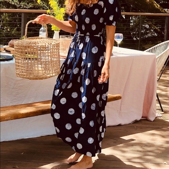 Odells Navy and white midi dress - Picture 1 of 4